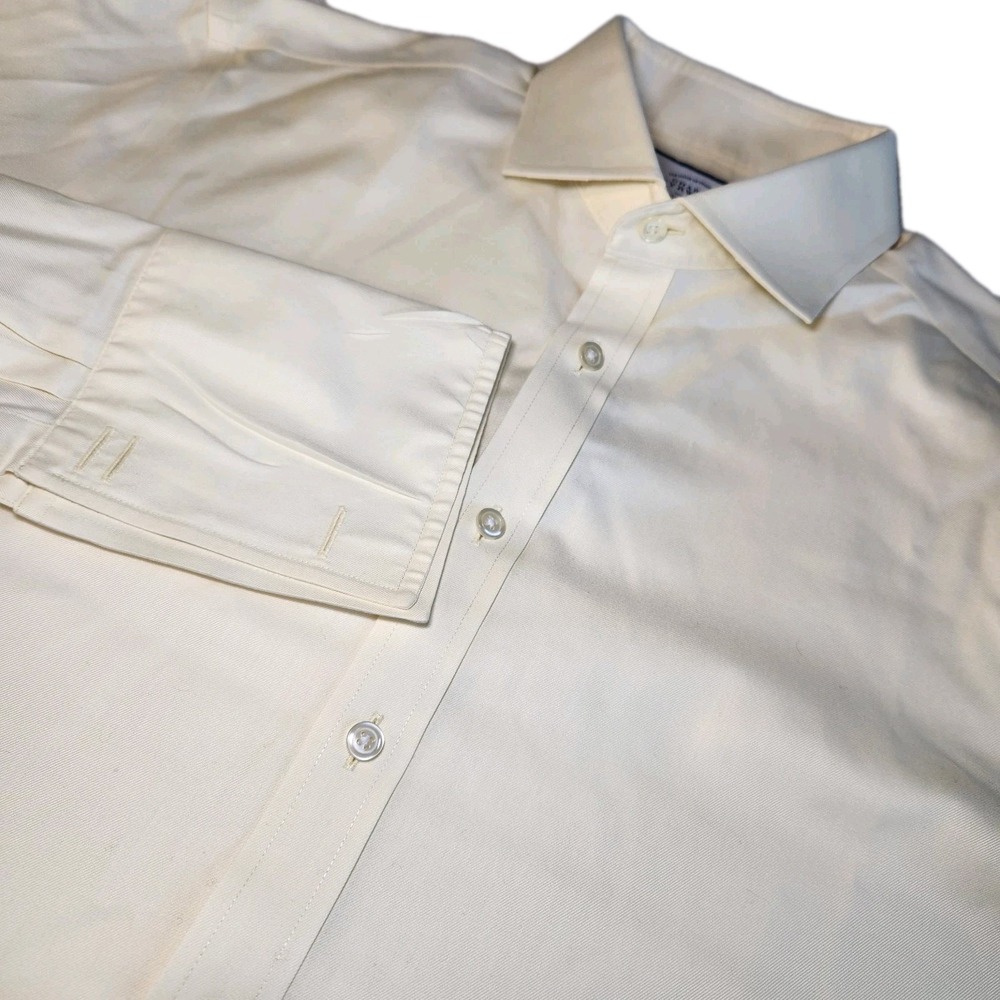 CHARLES TYRWHITT French Cuff Dress Shirt Men 16/36 Slim Yellow Non Iron